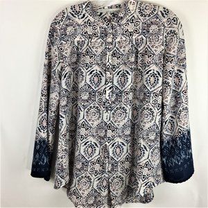 Stillwater long sleeve tie in front blouse